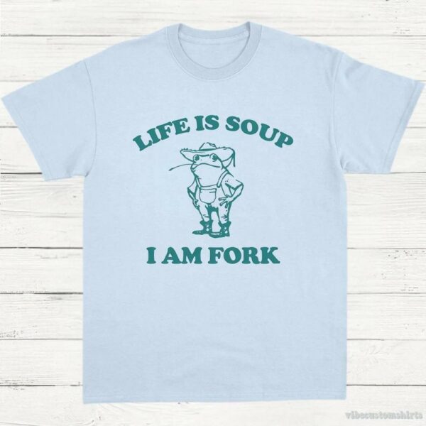 Life Is Soup I Am Fork Frog Vintage T-Shirt