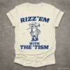 Rizz Em With The Tism Vintage Shirt Autism Awareness T Shirt Farmer Cute Frog Tee Retro Cartoon T Shirt Meme Frog T Shirt Fun Gift Natural S 1 1